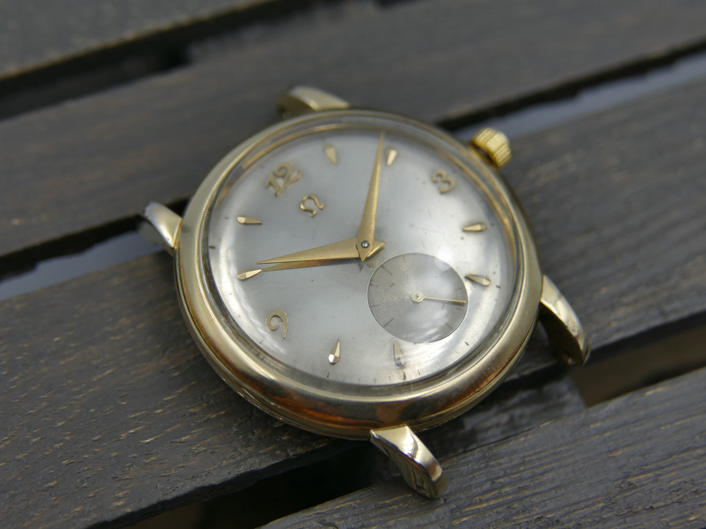 50s vintage watch mens Omega 14k gold filled ref F6231 automatic bumper 344