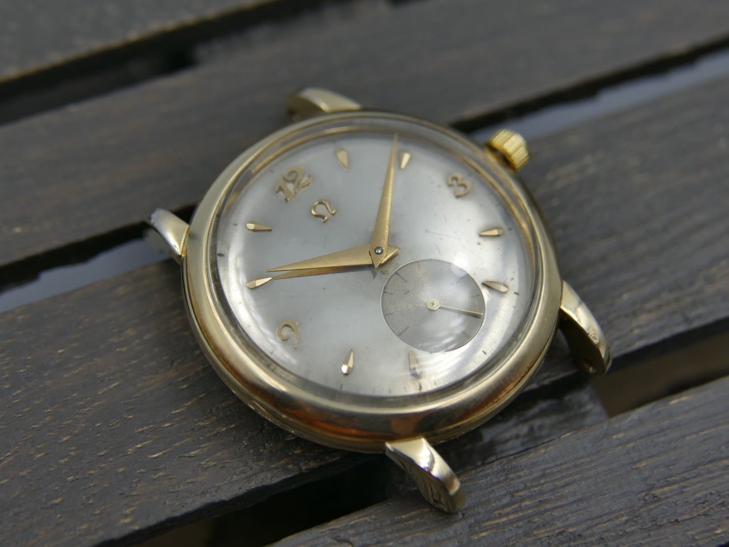 50s vintage watch mens Omega 14k gold filled ref F6231 automatic bumper 344