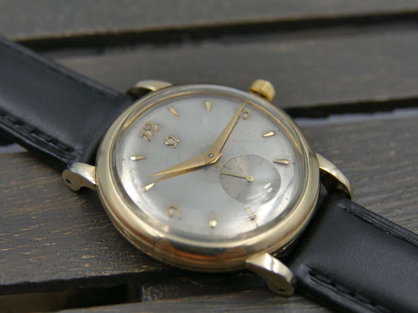 50s vintage watch mens Omega 14k gold filled ref F6231 automatic bumper 344