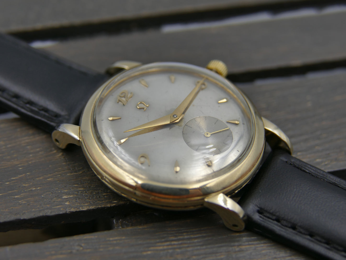 50s vintage watch mens Omega 14k gold filled ref F6231 automatic bumper 344