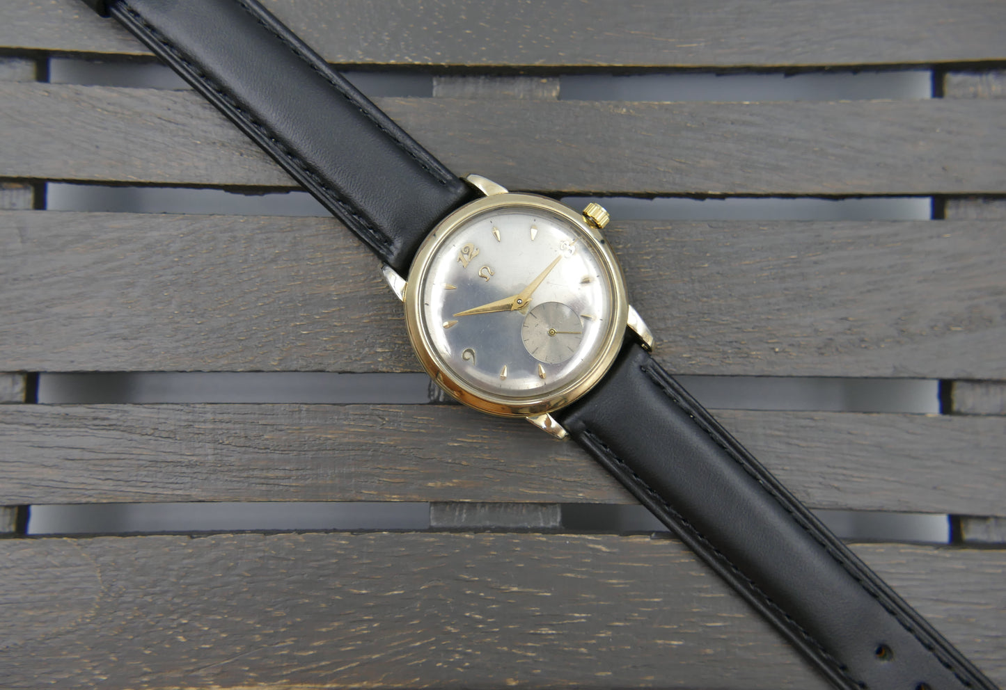 50s vintage watch mens Omega 14k gold filled ref F6231 automatic bumper 344