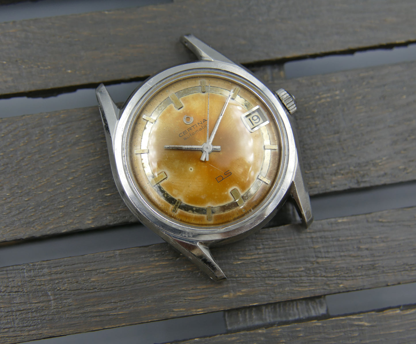 60s Vintage watch mens Certina DS turtle Automatic 25-651 ref 5801 112 tropical dial steel