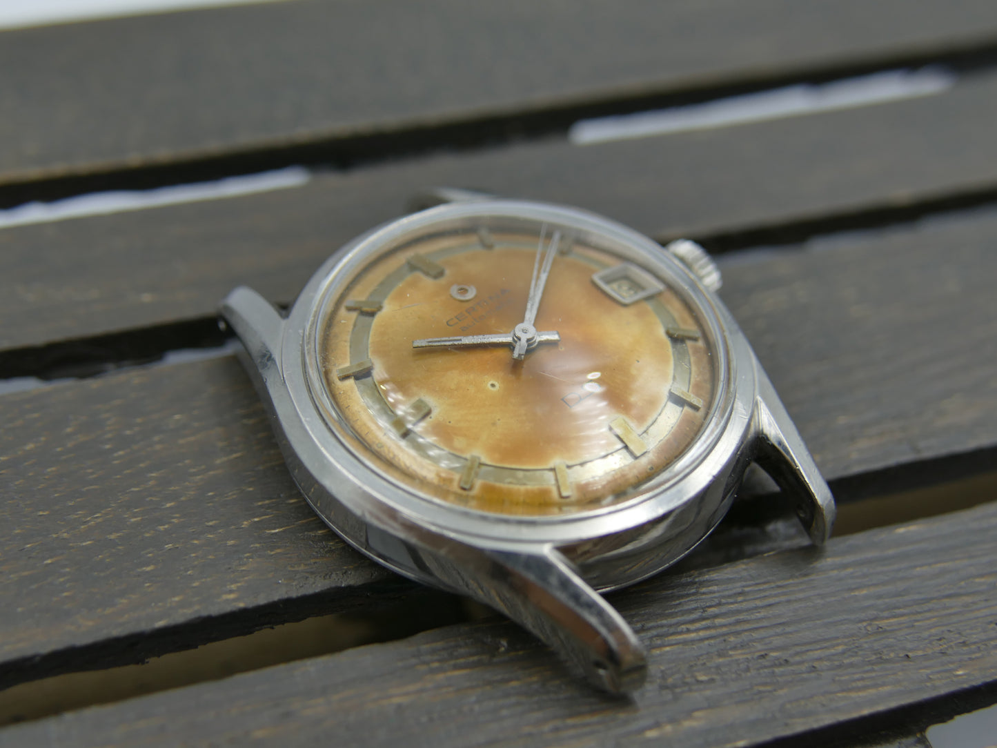 60s Vintage watch mens Certina DS turtle Automatic 25-651 ref 5801 112 tropical dial steel