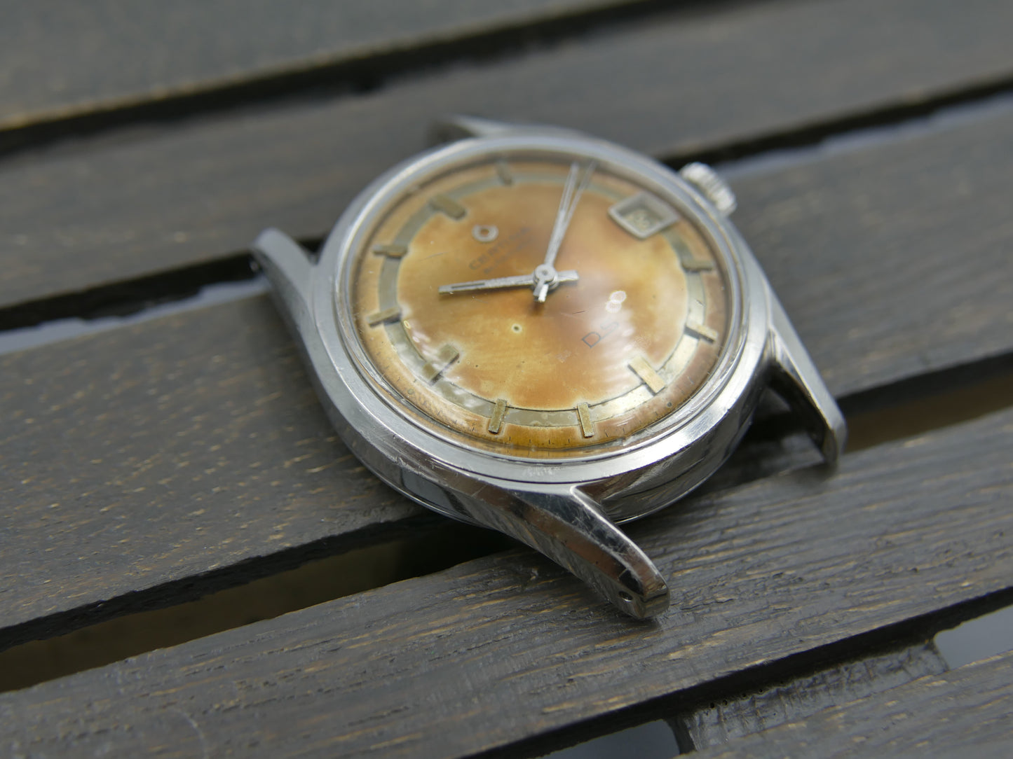 60s Vintage watch mens Certina DS turtle Automatic 25-651 ref 5801 112 tropical dial steel