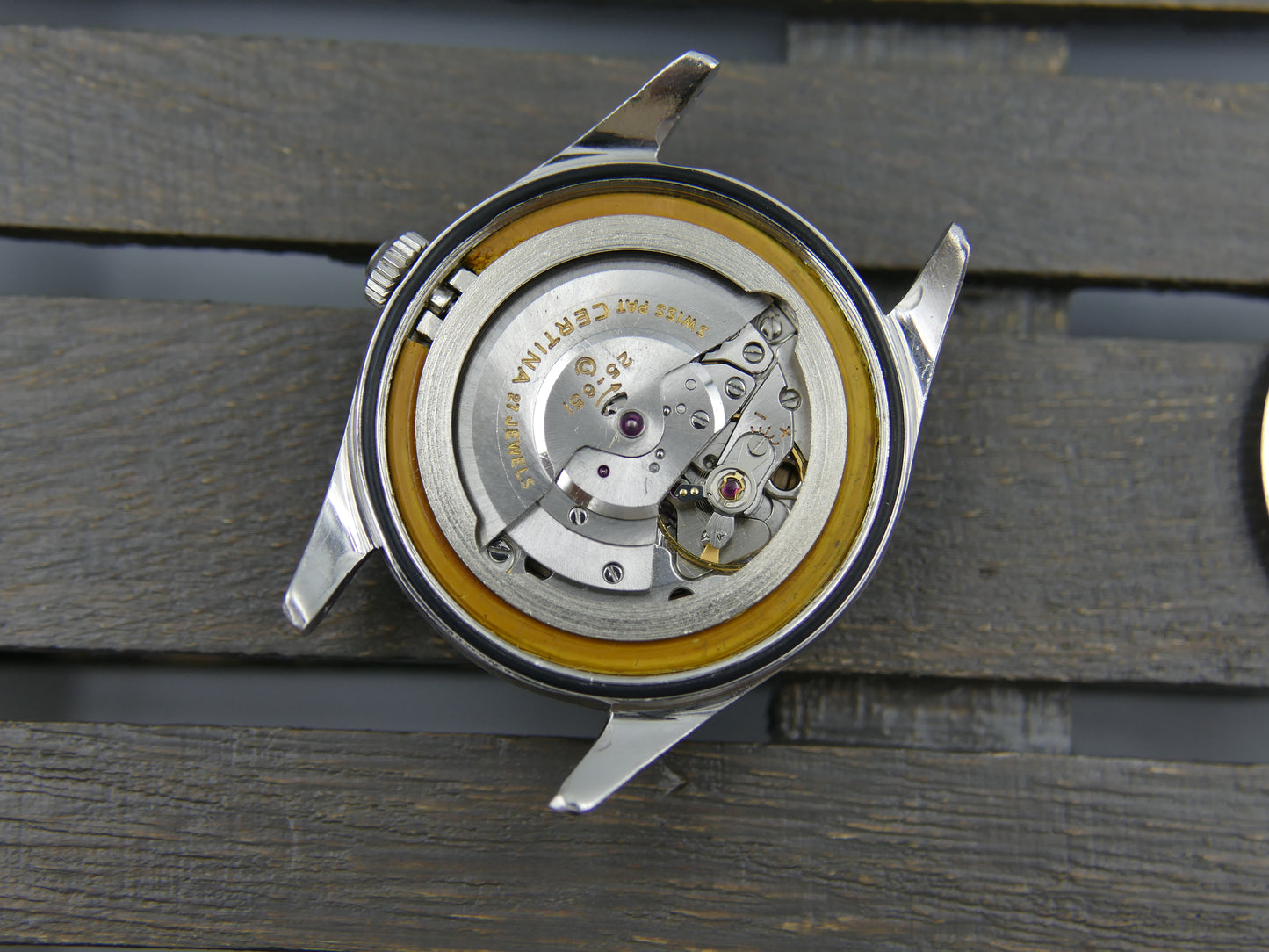 60s Vintage watch mens Certina DS turtle Automatic 25-651 ref 5801 112 tropical dial steel