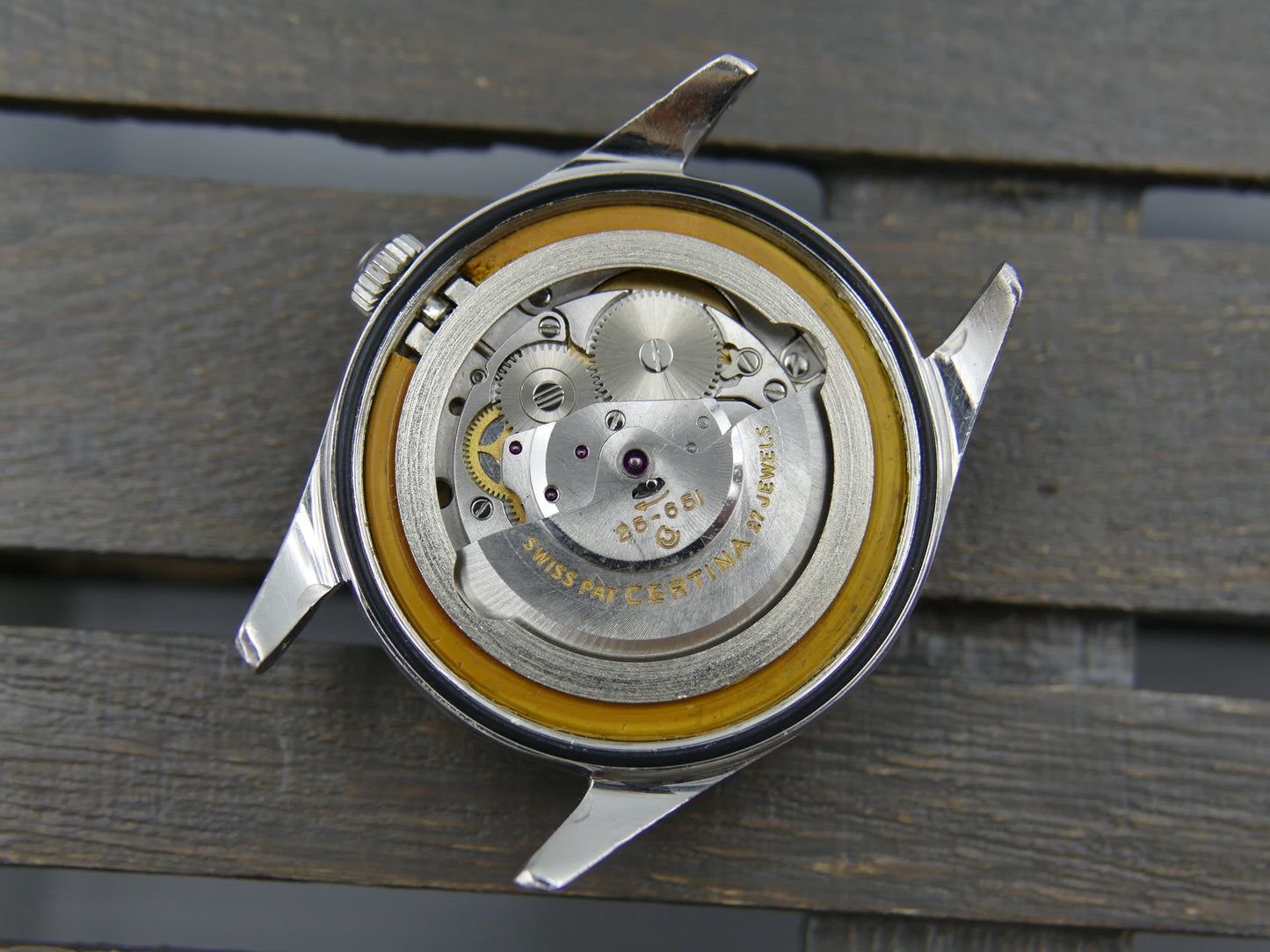 60s Vintage watch mens Certina DS turtle Automatic 25-651 ref 5801 112 tropical dial steel