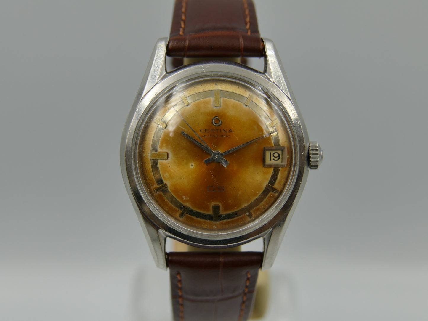 60s Vintage watch mens Certina DS turtle Automatic 25-651 ref 5801 112 tropical dial steel