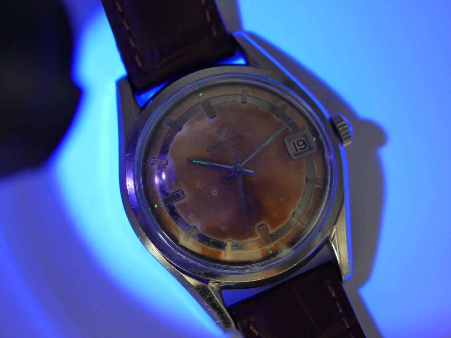 60s Vintage watch mens Certina DS turtle Automatic 25-651 ref 5801 112 tropical dial steel