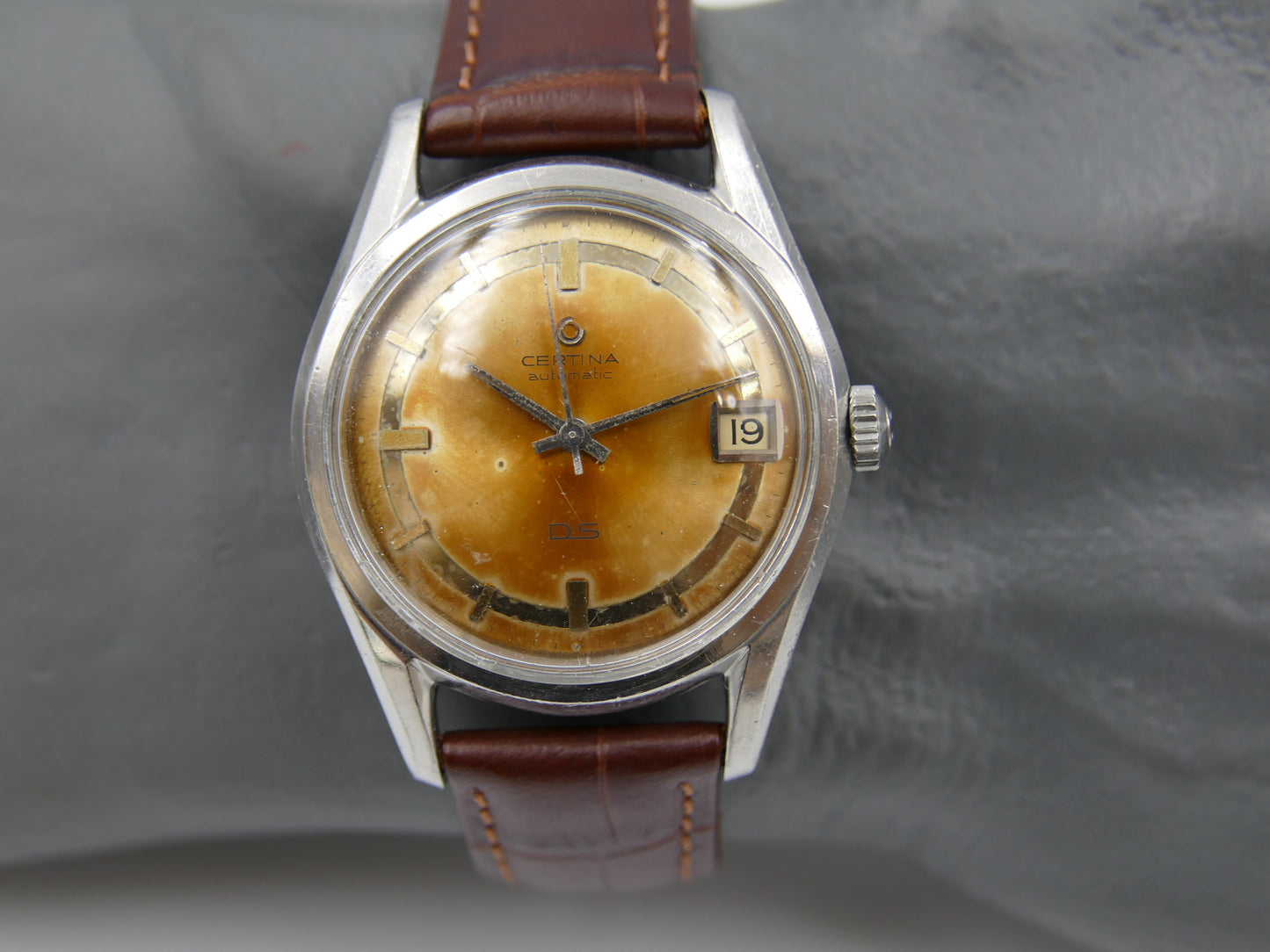60s Vintage watch mens Certina DS turtle Automatic 25-651 ref 5801 112 tropical dial steel