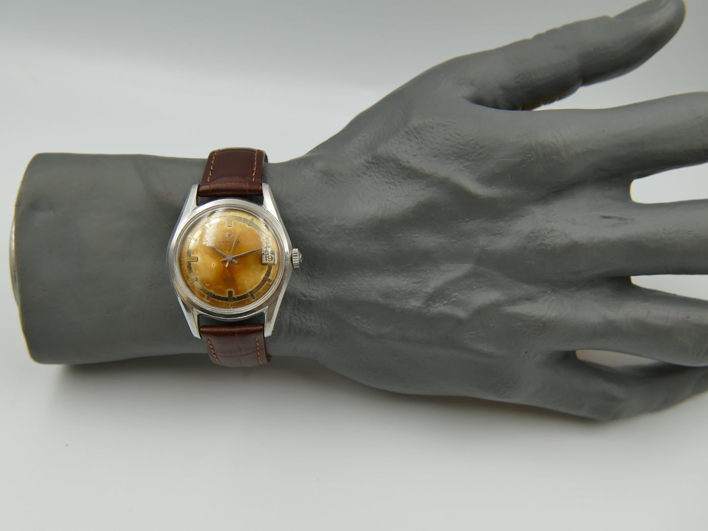 60s Vintage watch mens Certina DS turtle Automatic 25-651 ref 5801 112 tropical dial steel