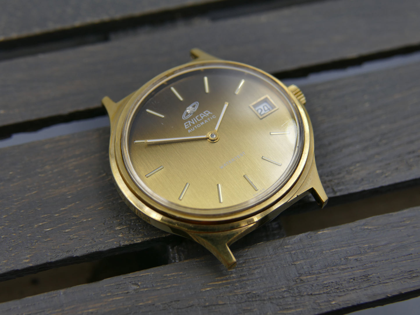 70s vintage watch mens Enicar watertest ref 168-105-001 automatic 165D mint