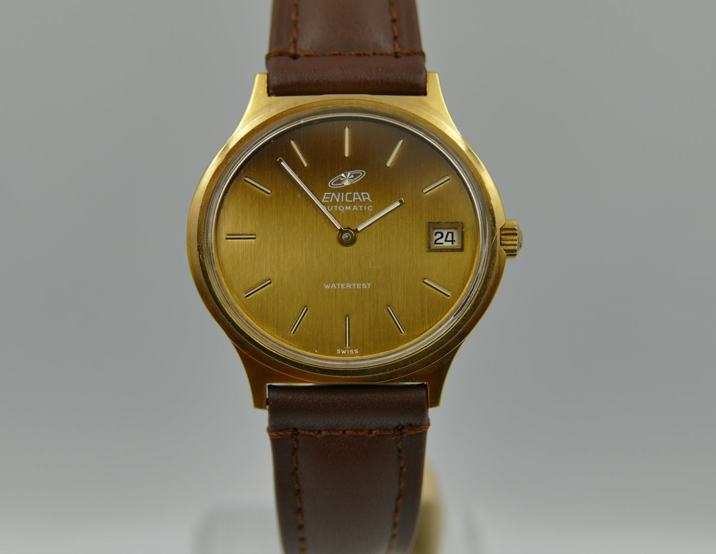 70s vintage watch mens Enicar watertest ref 168-105-001 automatic 165D mint