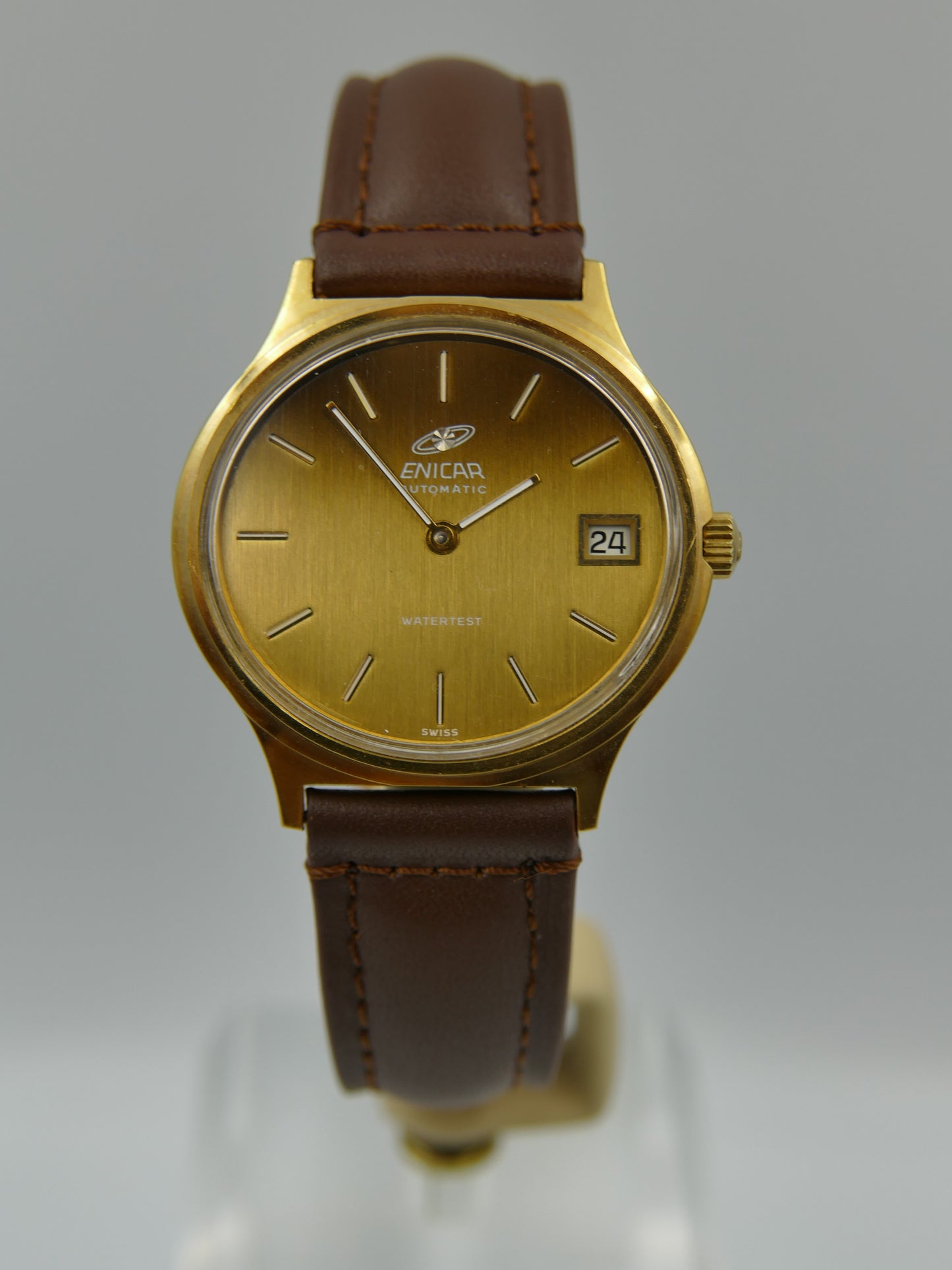 70s vintage watch mens Enicar watertest ref 168-105-001 automatic 165D mint