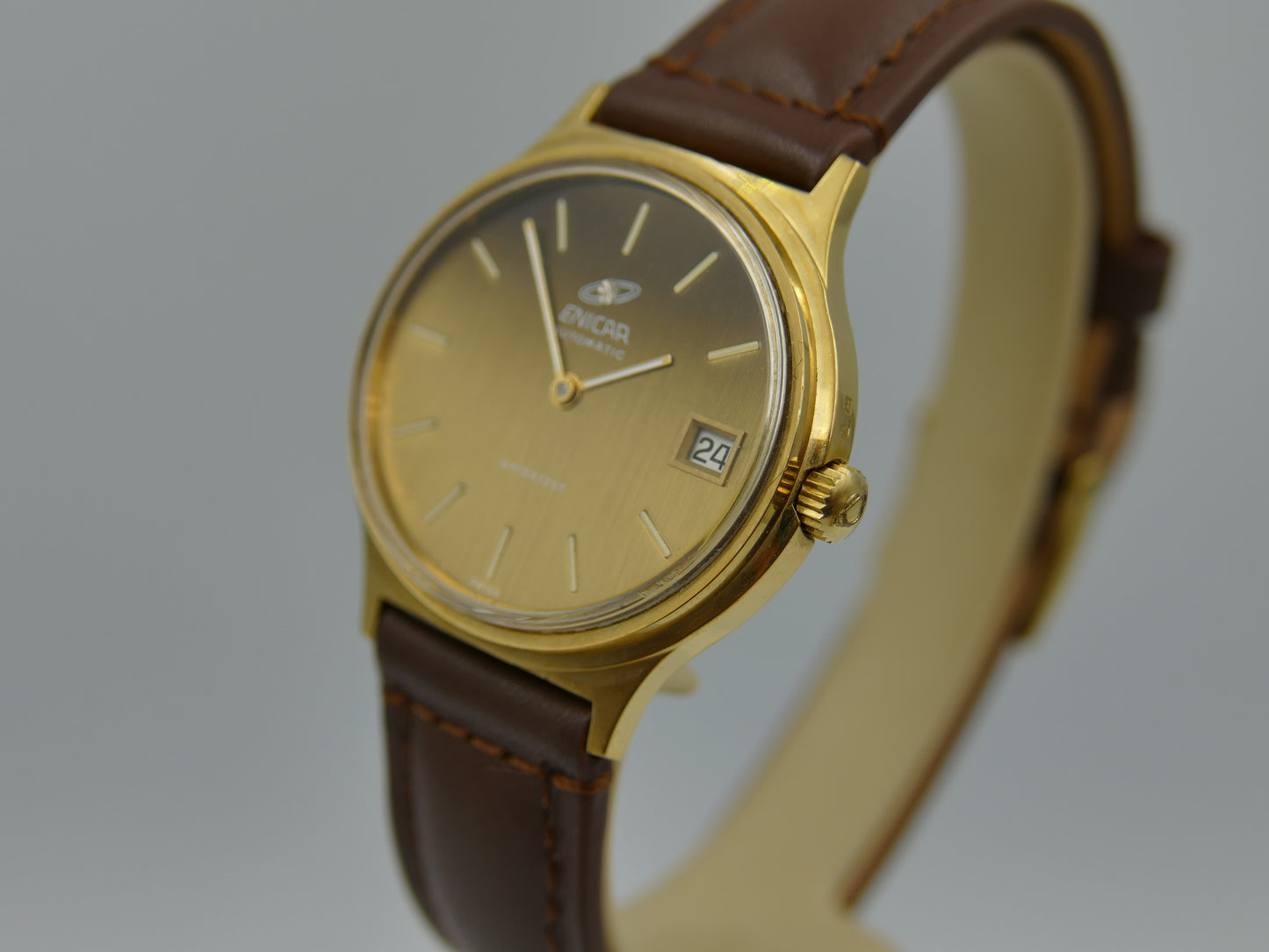 70s vintage watch mens Enicar watertest ref 168-105-001 automatic 165D mint