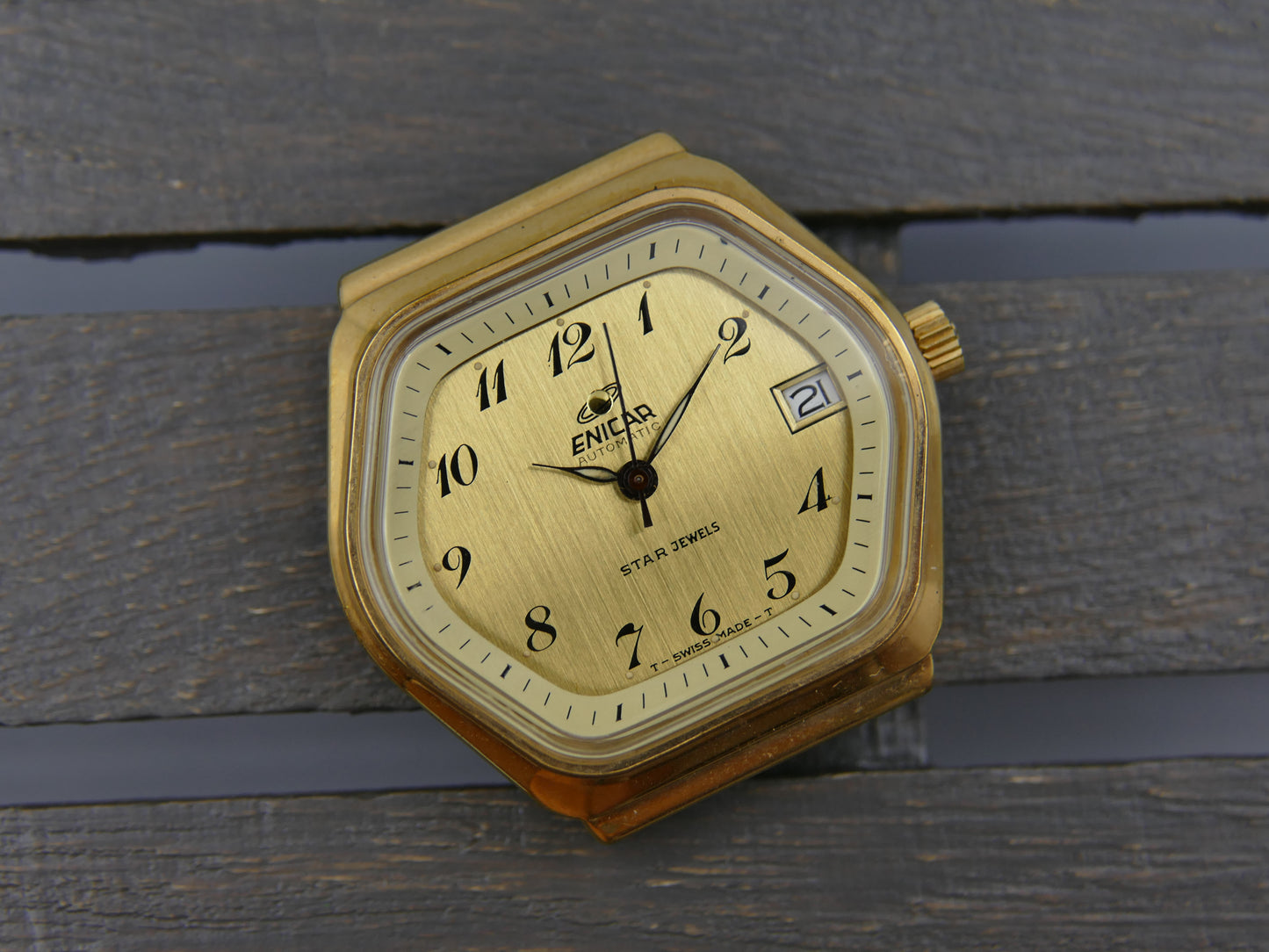 70s vintage watch mens Enicar star jewels ref 165-90-01 automatic 165 mint