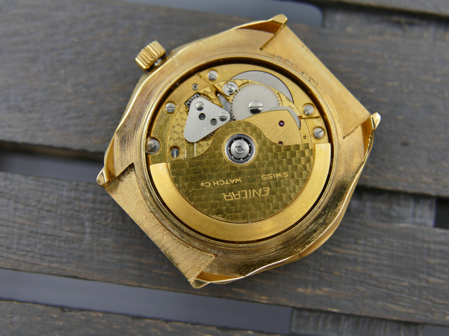 70s vintage watch mens Enicar star jewels ref 165-90-01 automatic 165 mint