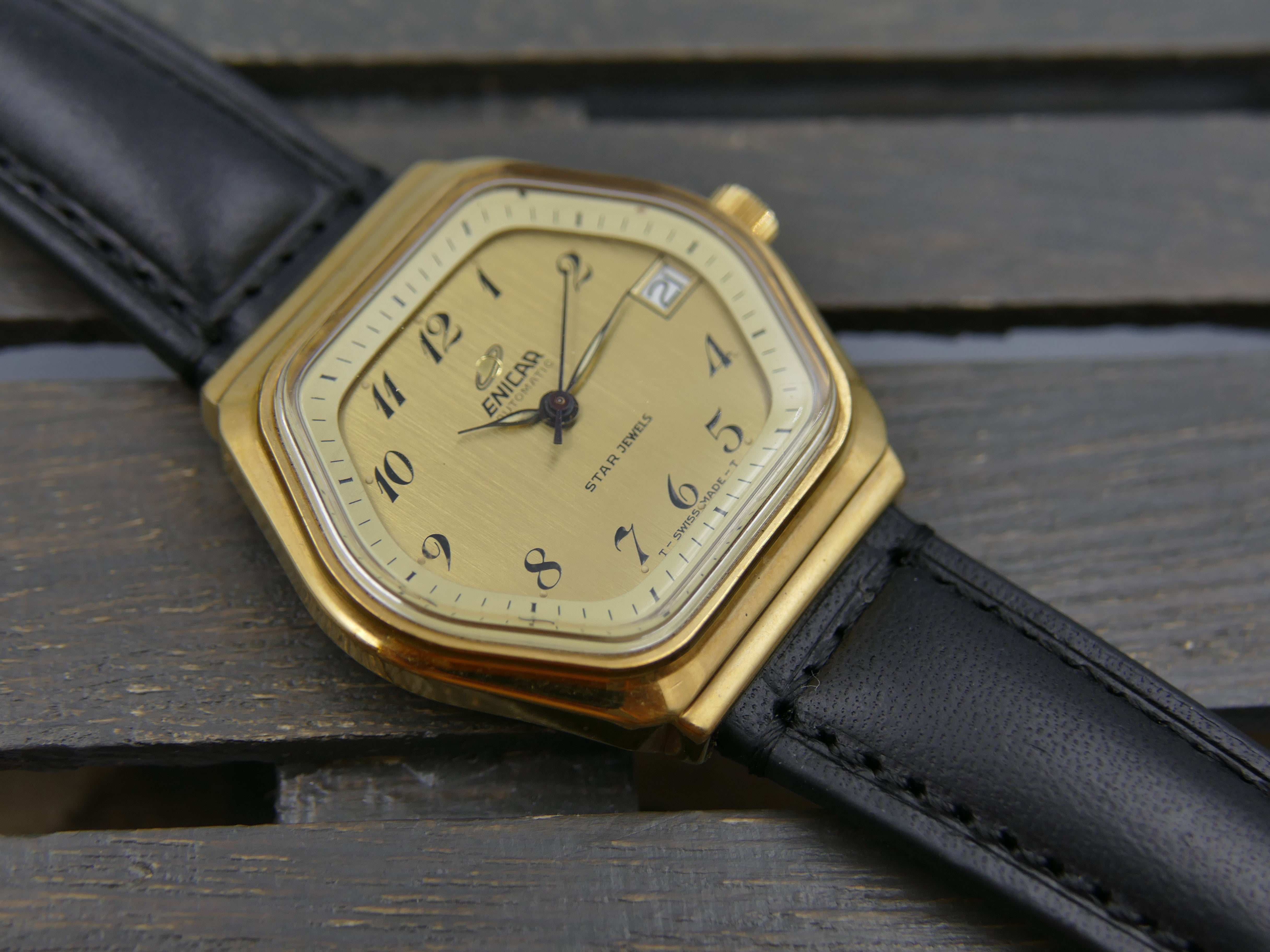 70s vintage watch mens Enicar star jewels ref 165-90-01 automatic