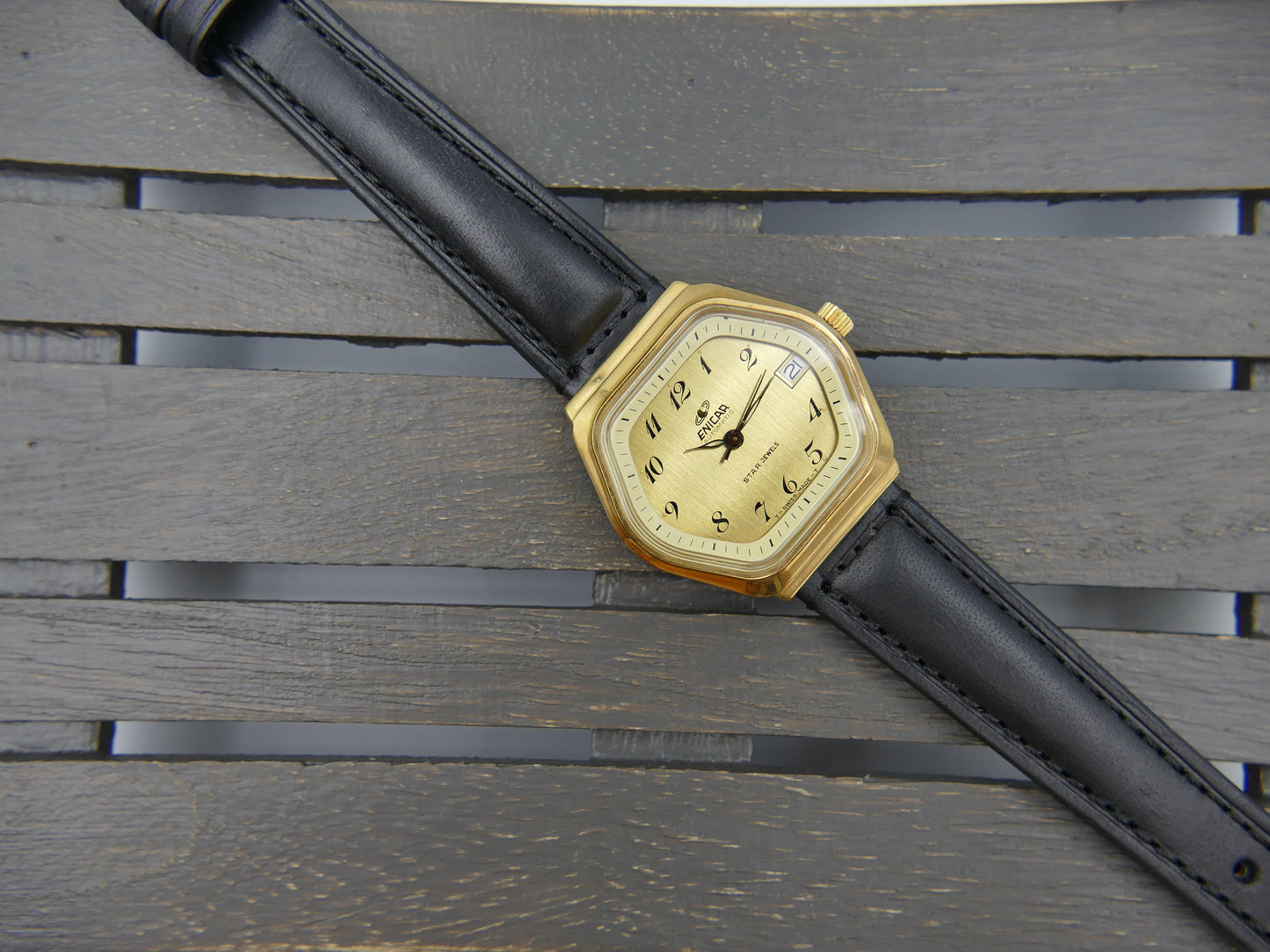 70s vintage watch mens Enicar star jewels ref 165-90-01 automatic 165 mint