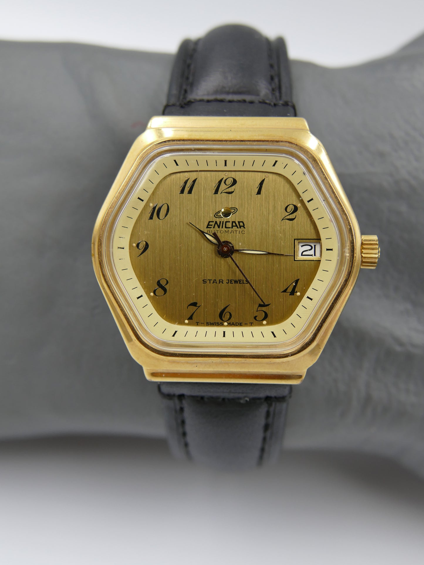 70s vintage watch mens Enicar star jewels ref 165-90-01 automatic 165 mint