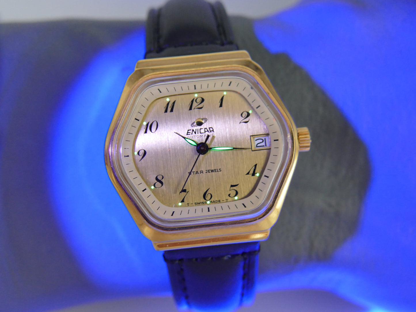 70s vintage watch mens Enicar star jewels ref 165-90-01 automatic 165 mint