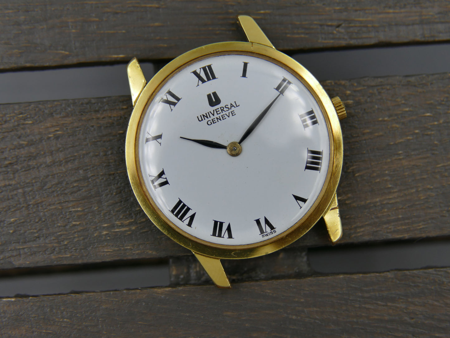60s vintage watch Universal Geneve ref. 542 101 ultra slim hand wind cal. 42 serviced gold pl