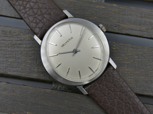 vintage watch mens Helvetia oval ref. 7001.018.30 hand wind peseux 7001 slim flat