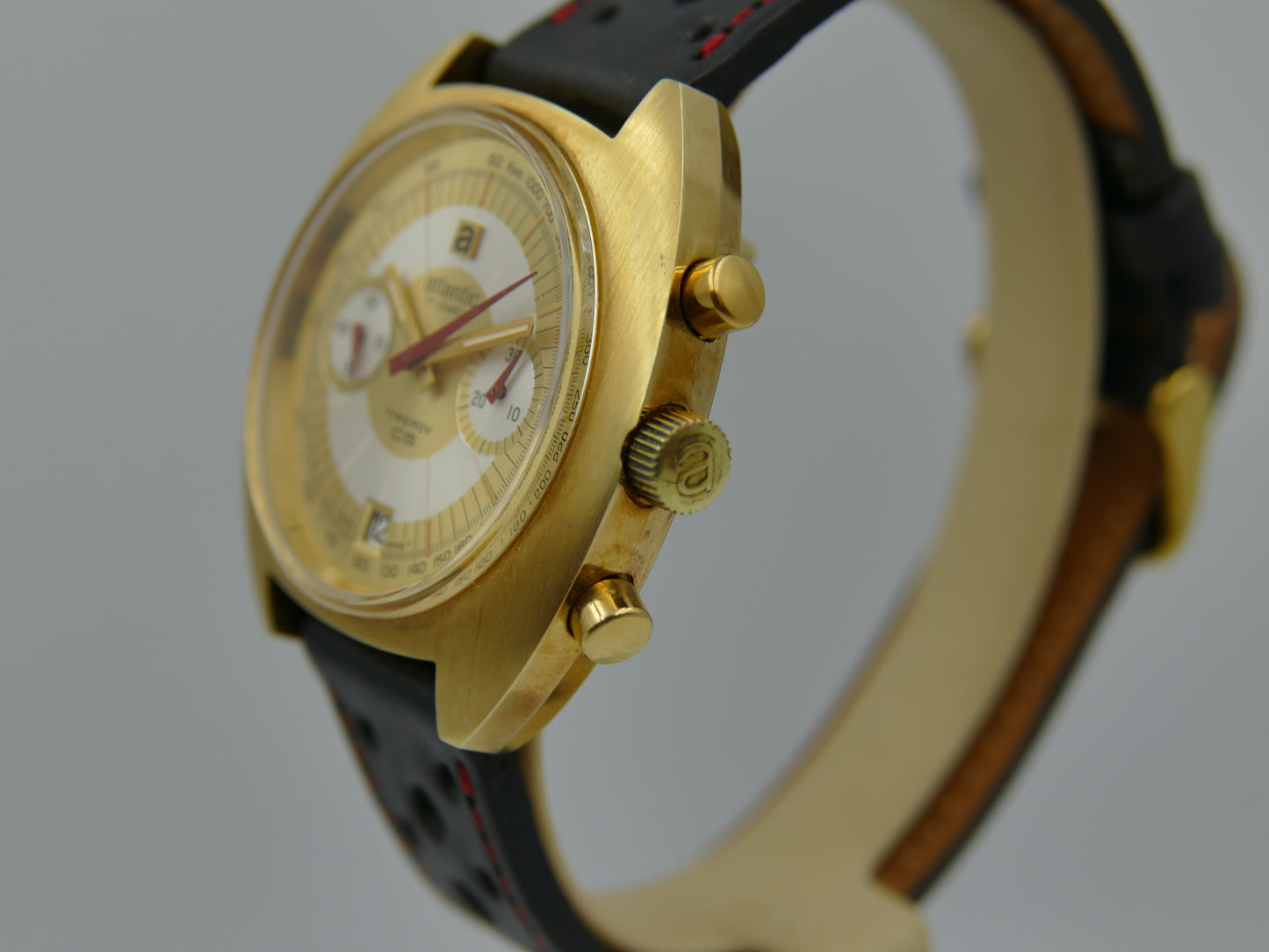 70s vintage watch mens chronograph Atlantic Timeroy CS valjoux 7734 mint rare