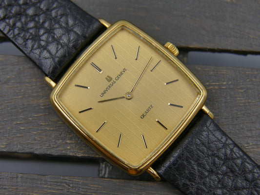 Vintage watch mens Universal Geneve ref 543301 quartz square gold pl