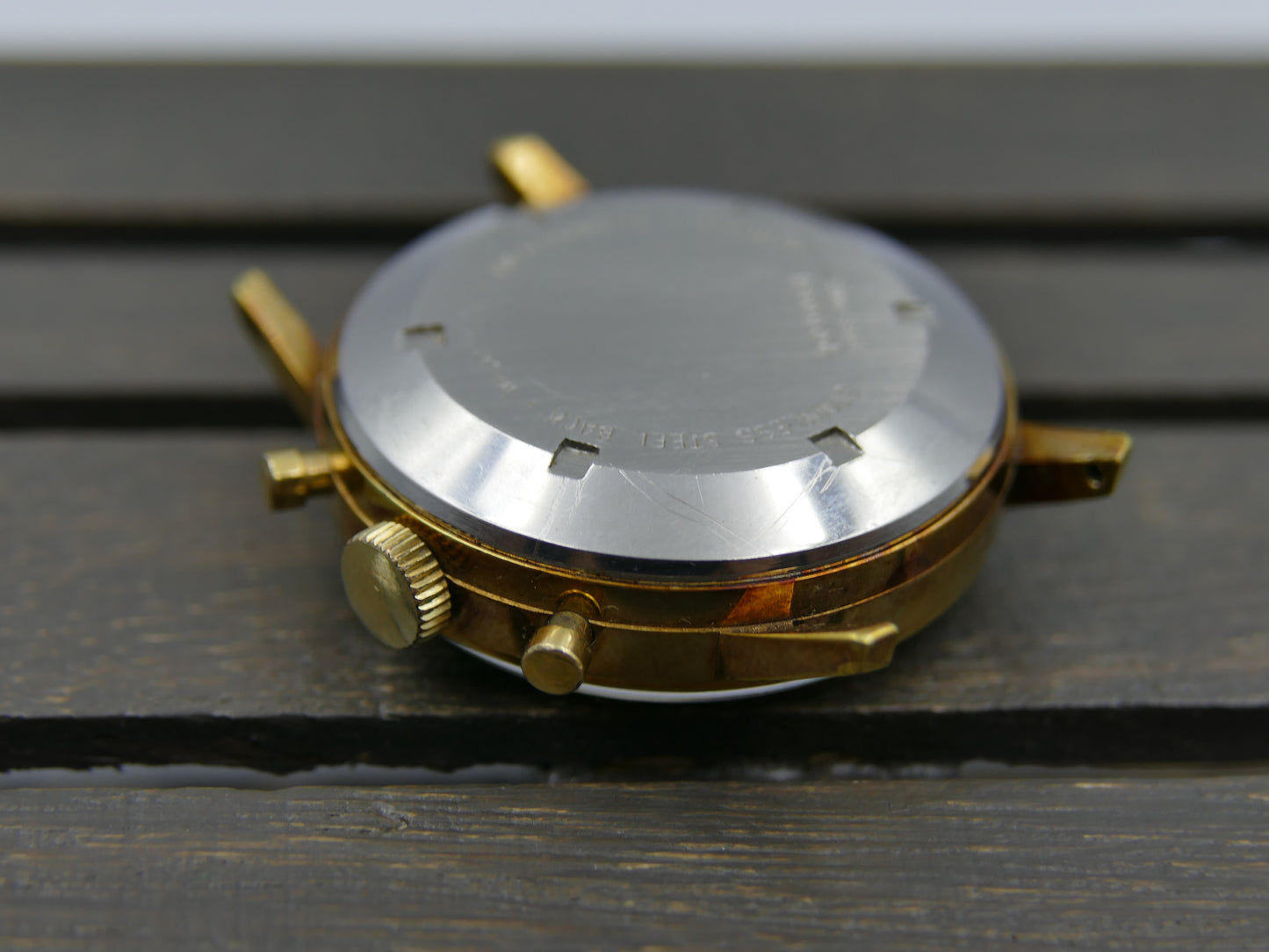 60s vintage watch mens Buren chronograph landeron 248 gold panda