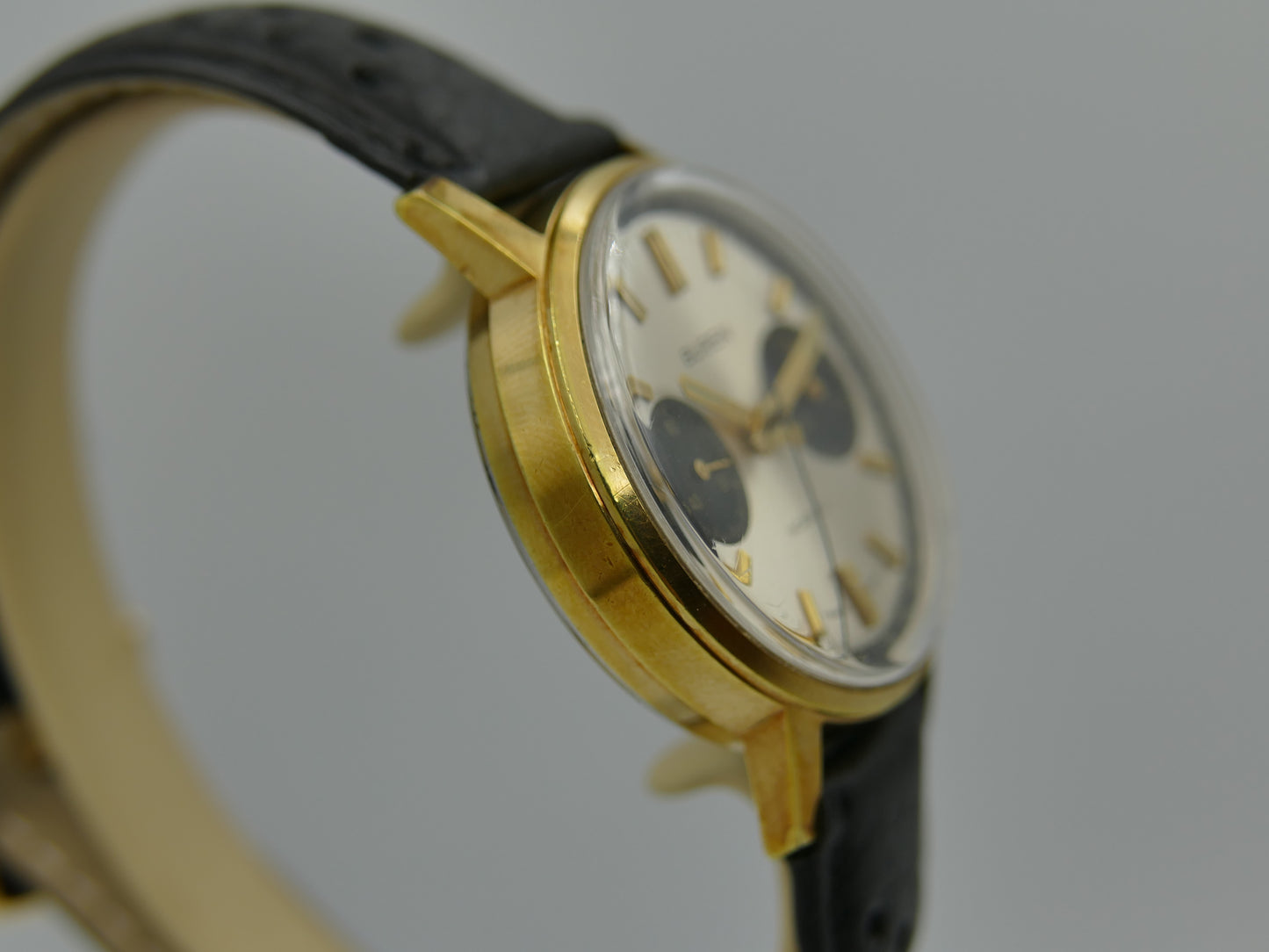 60s vintage watch mens Buren chronograph landeron 248 gold panda