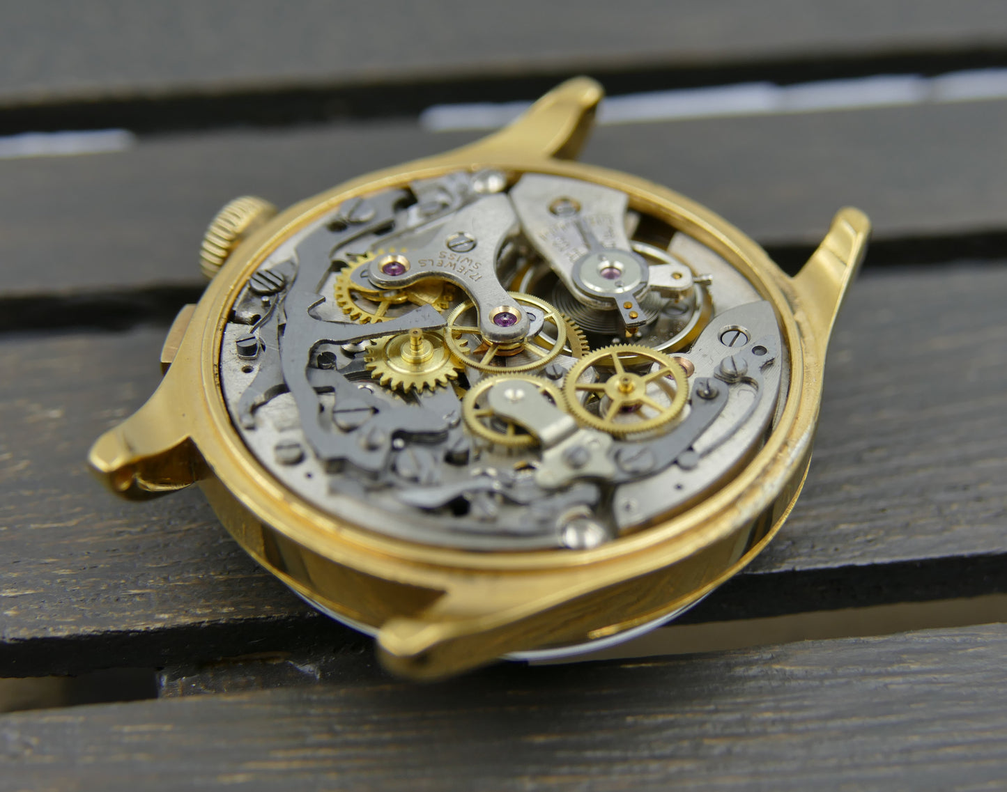 60s vintage watch mens Olma chronograph landeron 48 gold