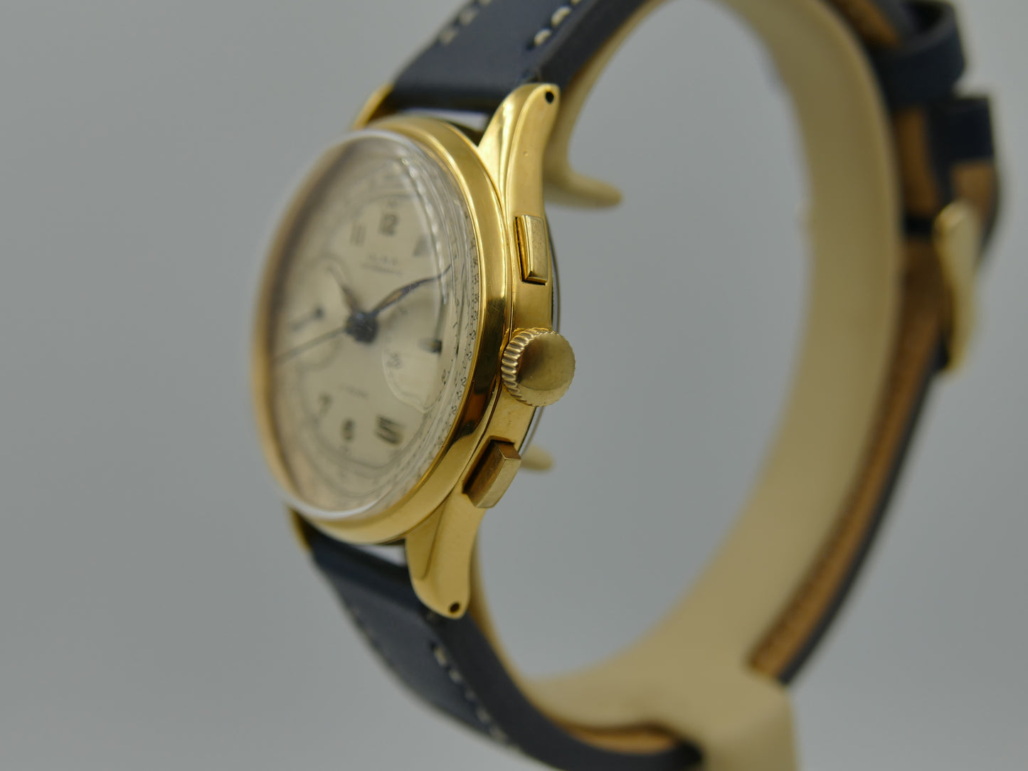 60s vintage watch mens Olma chronograph landeron 48 gold