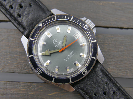 80s vintage watch mens plongee diver Yema ref. 631014 sous marine automatic FE 4611A