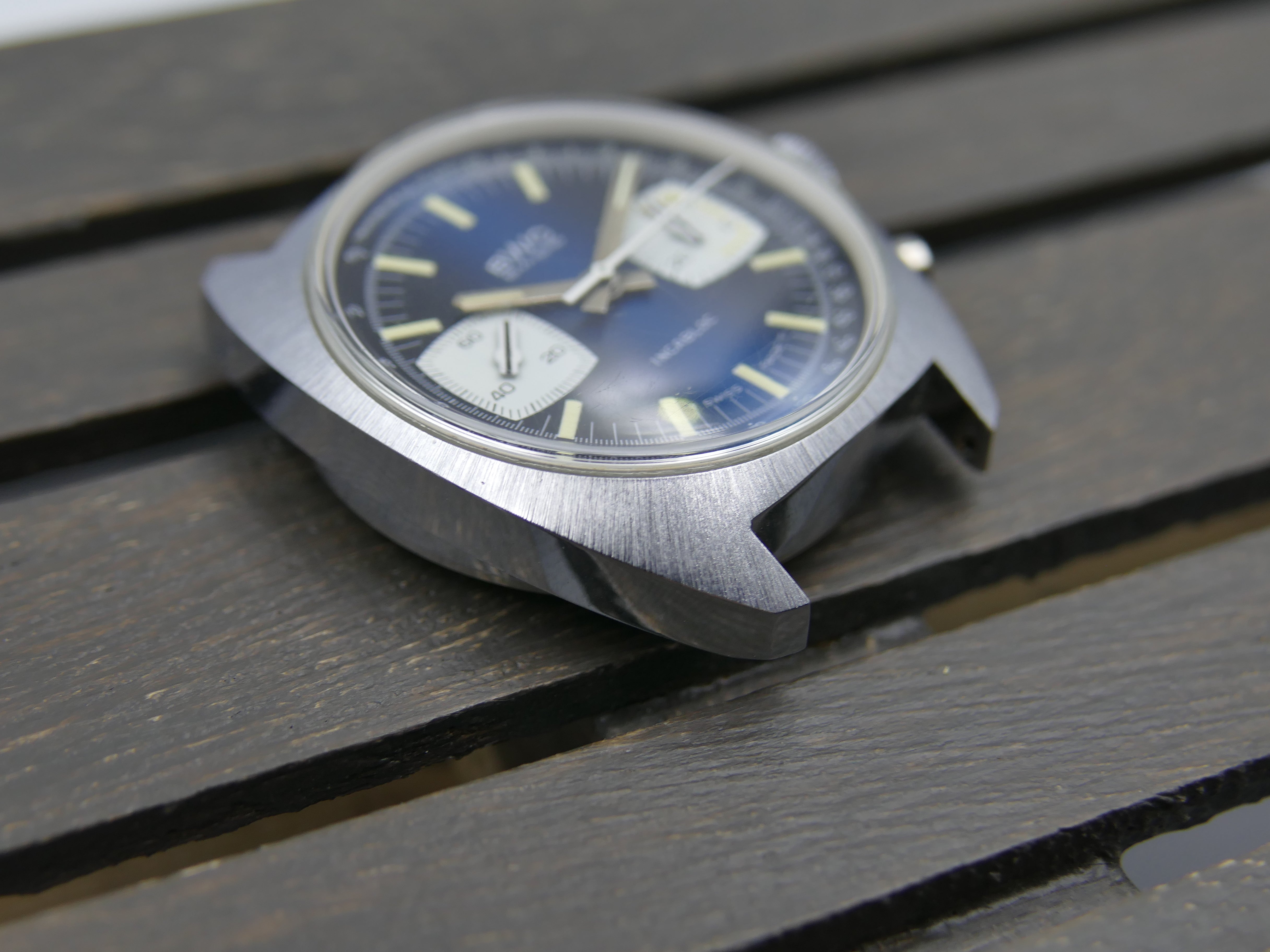 70s vintage watch mens chronograph BWC ref. 954012 valjoux 7733