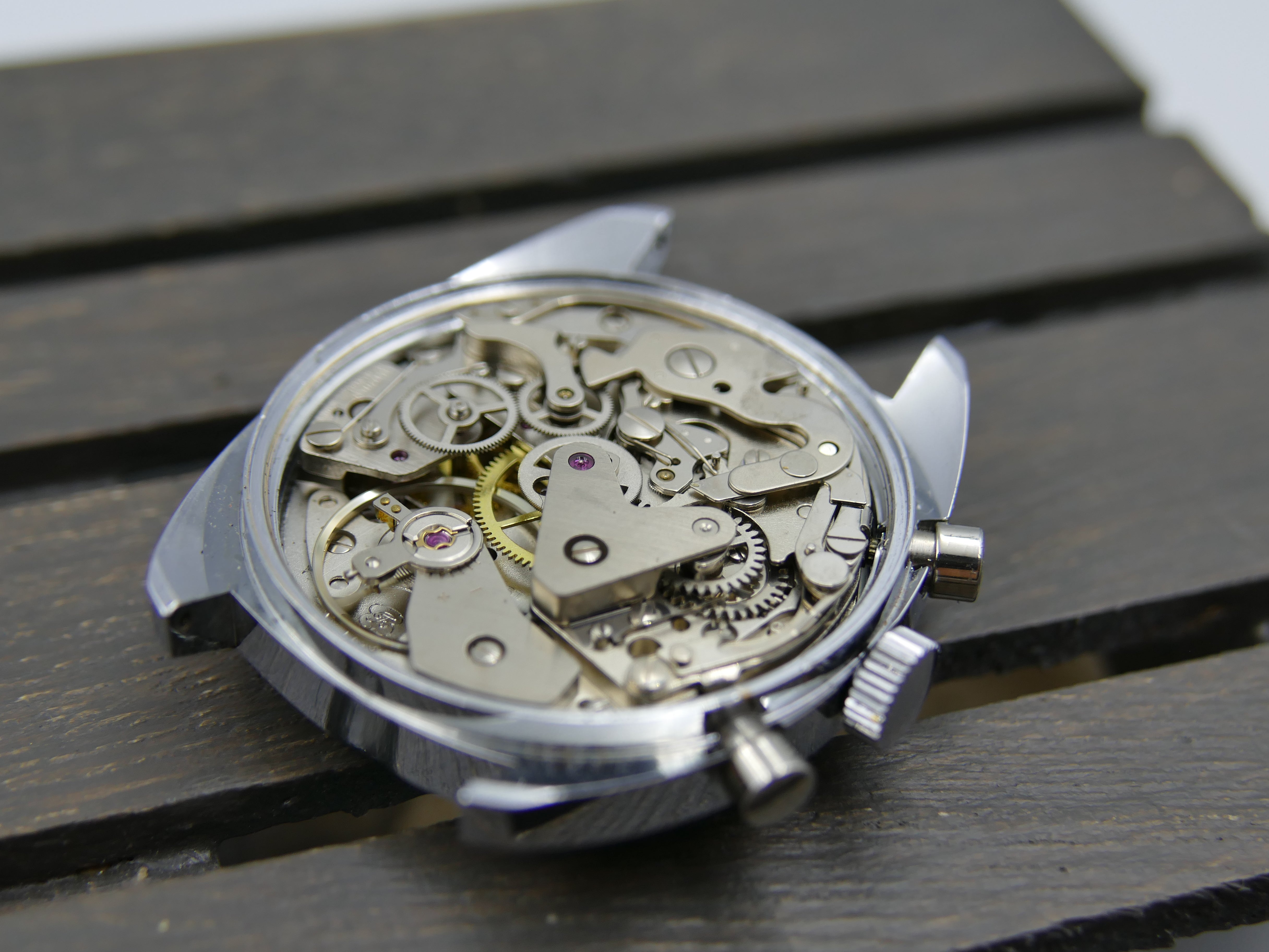 70s vintage watch mens chronograph BWC ref. 954012 valjoux 7733
