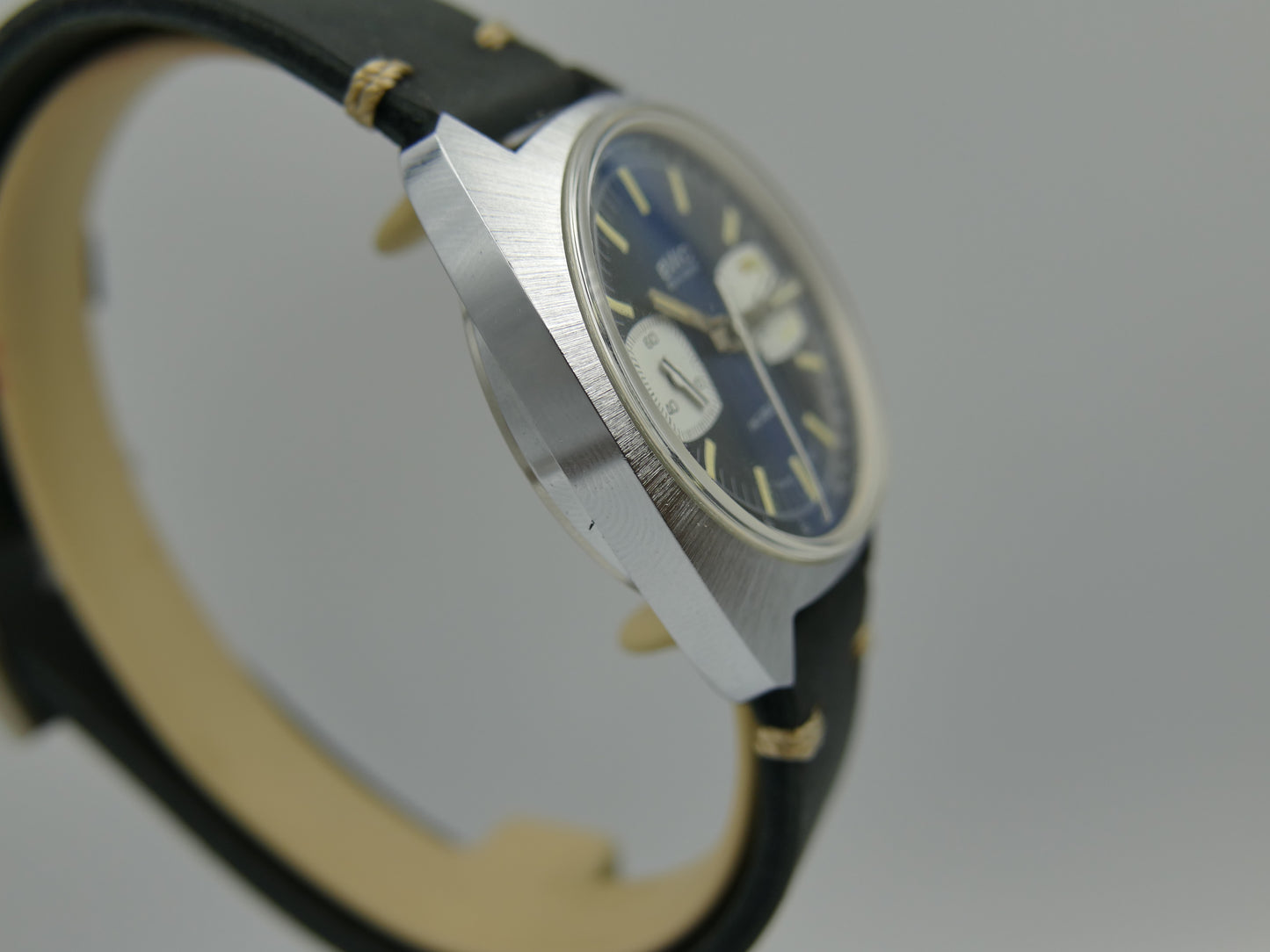 70s vintage watch mens chronograph BWC ref. 954012 valjoux 7733 mint