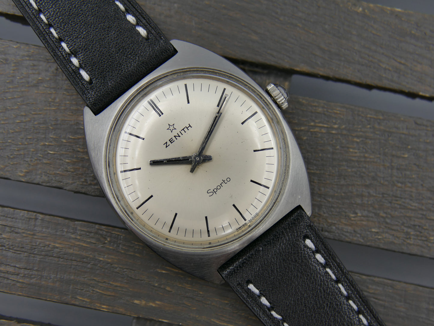 60s vintage watch mens Zenith Sporto cal. 2542 steel