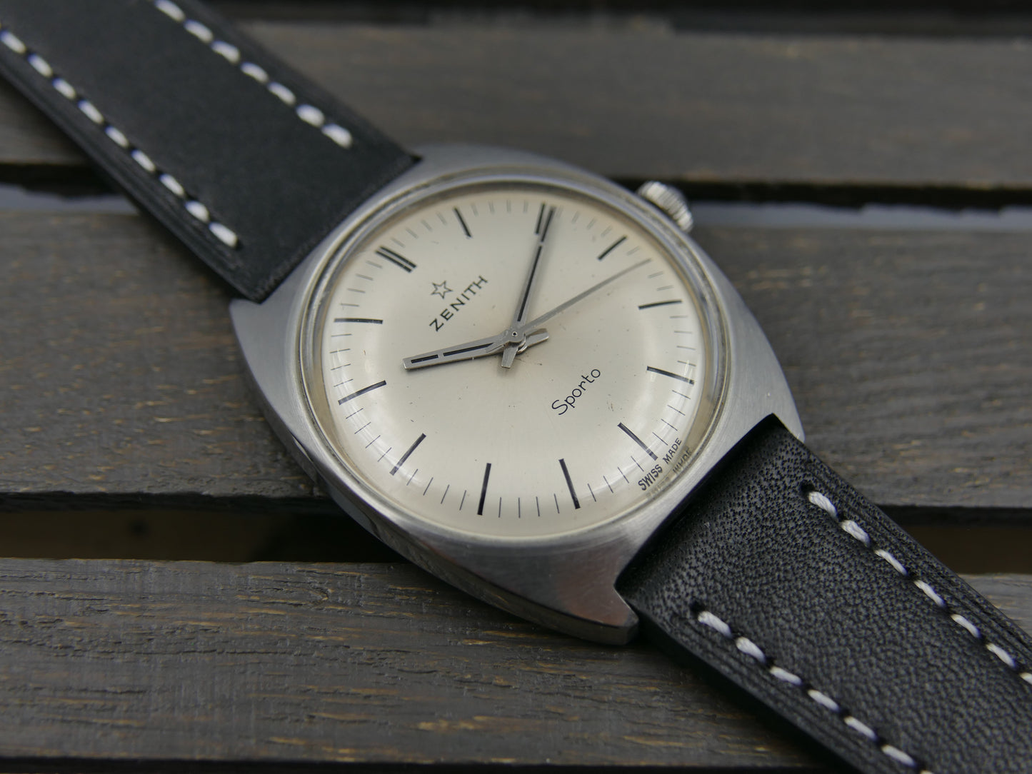 60s vintage watch mens Zenith Sporto cal. 2542 steel