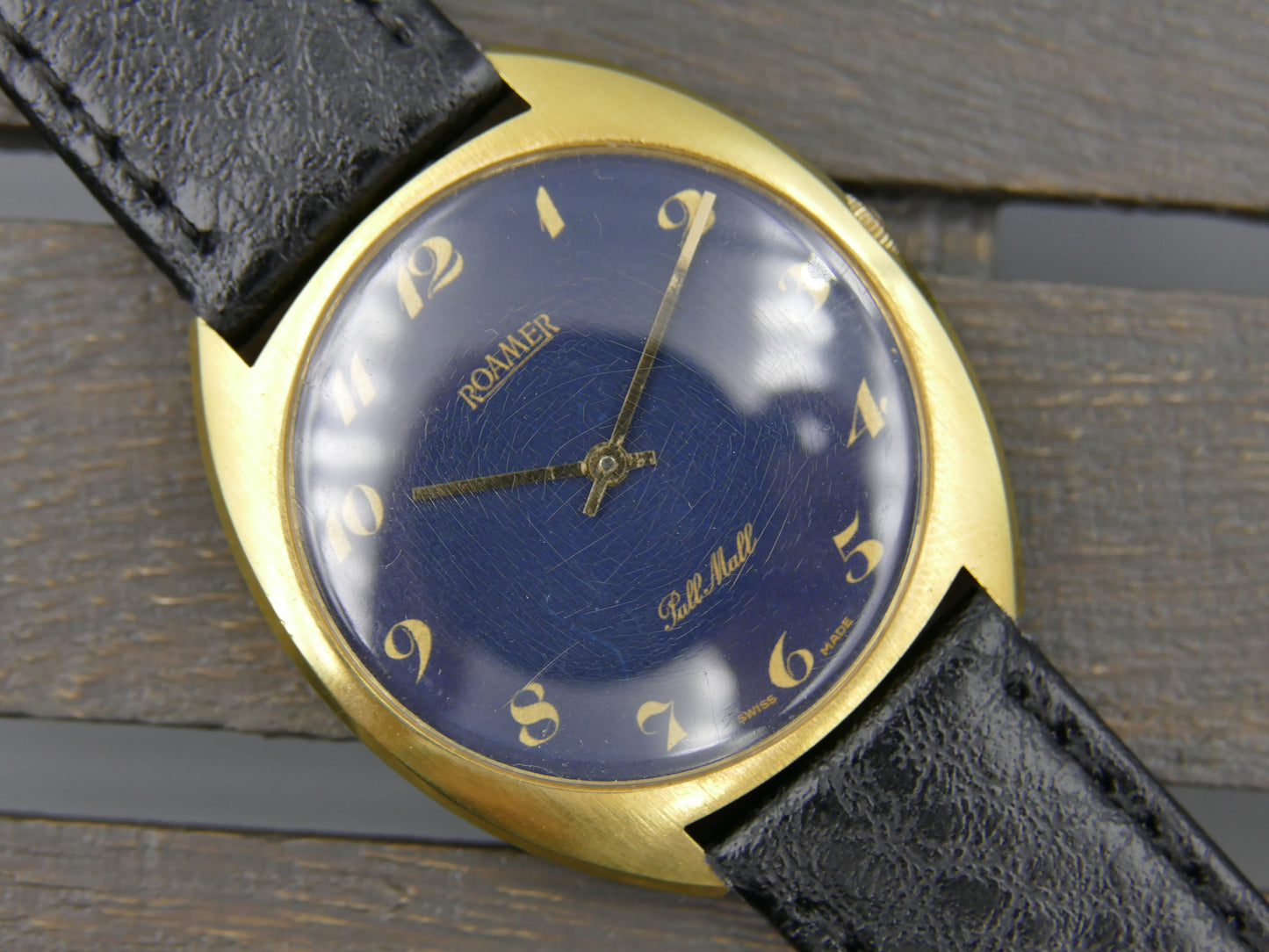 70s vintage watch mens Roamer Pall Mall blue dial Peseux 7001 ref. 481 8230 702