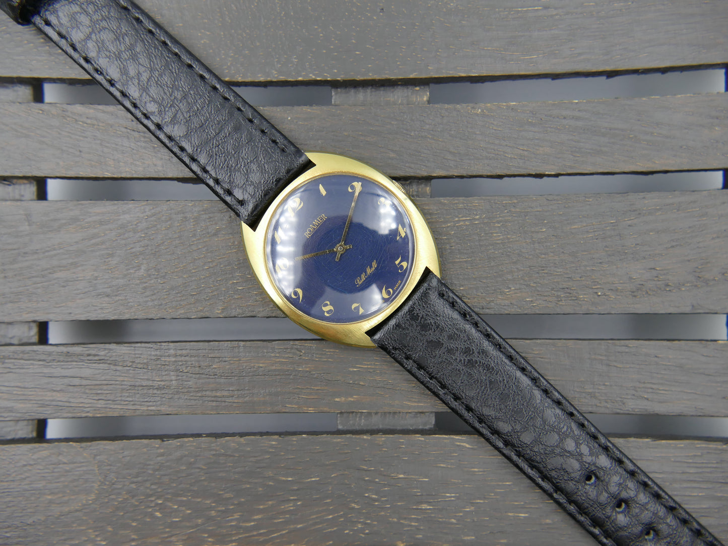 70s vintage watch mens Roamer Pall Mall blue dial Peseux 7001 ref. 481 8230 702