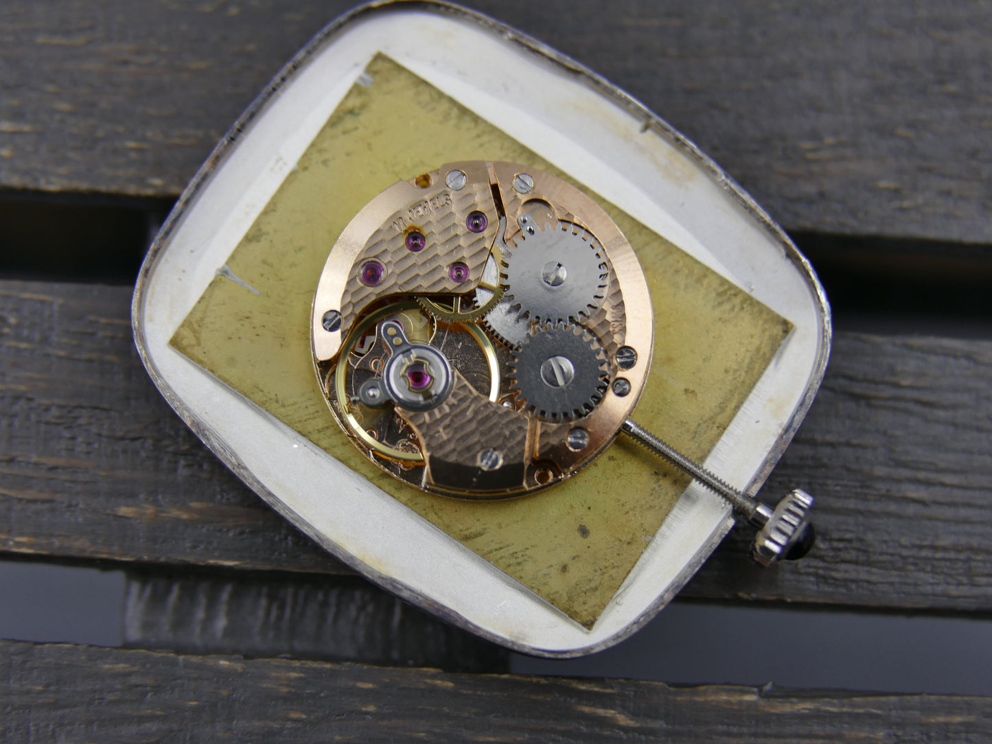 70s vintage watch mens Dermont de luxe hand wind ETA 2512 silver 0.800 serviced