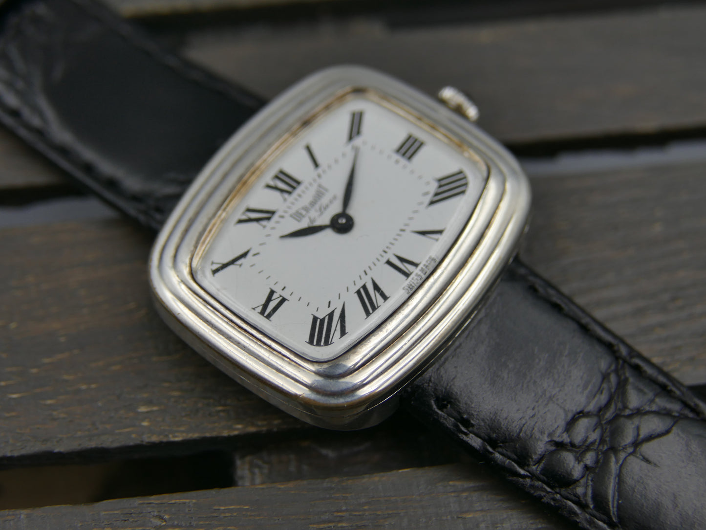 70s vintage watch mens Dermont de luxe hand wind ETA 2512 silver 0.800 serviced