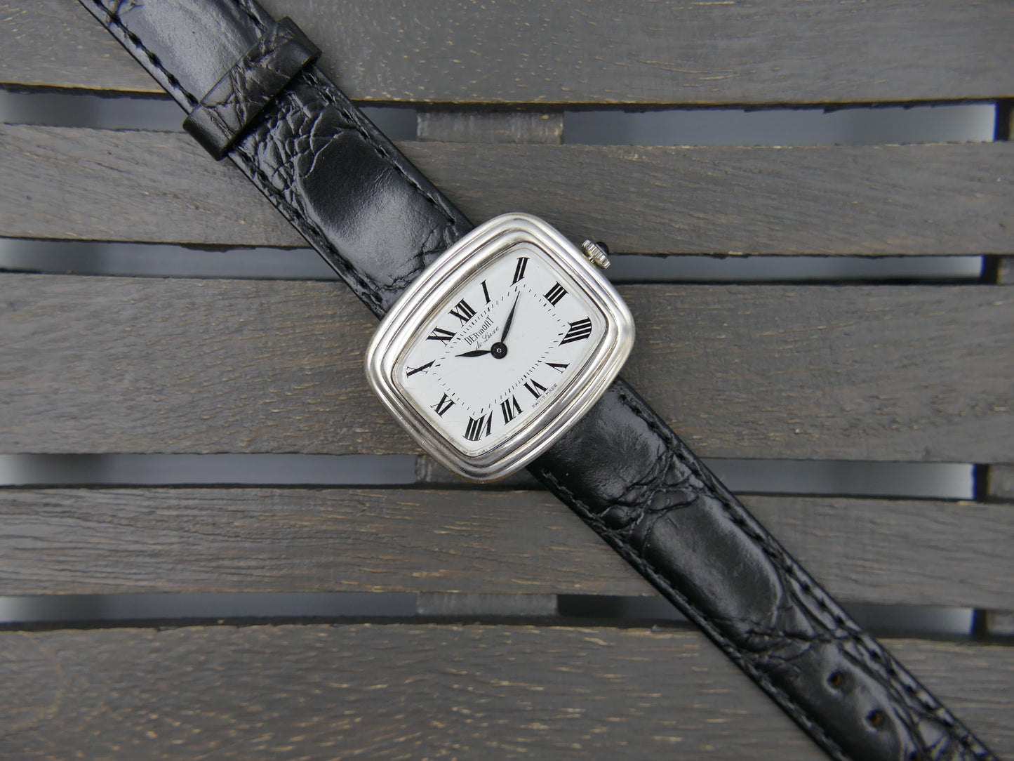 70s vintage watch mens Dermont de luxe hand wind ETA 2512 silver 0.800 serviced