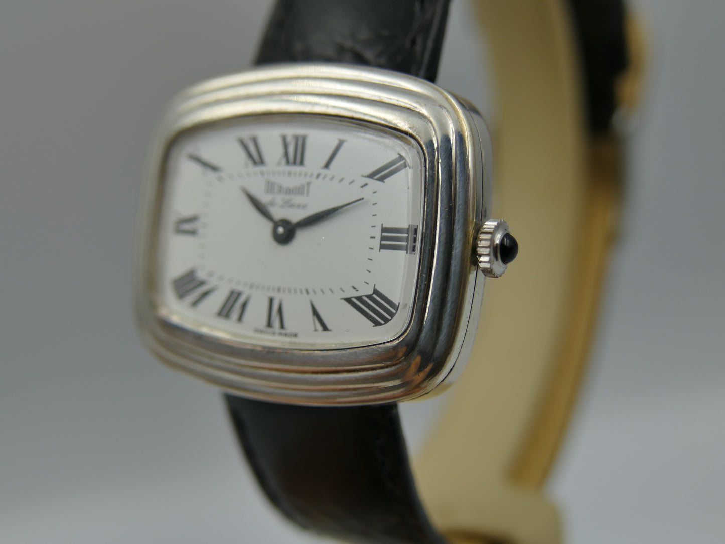 70s vintage watch mens Dermont de luxe hand wind ETA 2512 silver 0.800 serviced