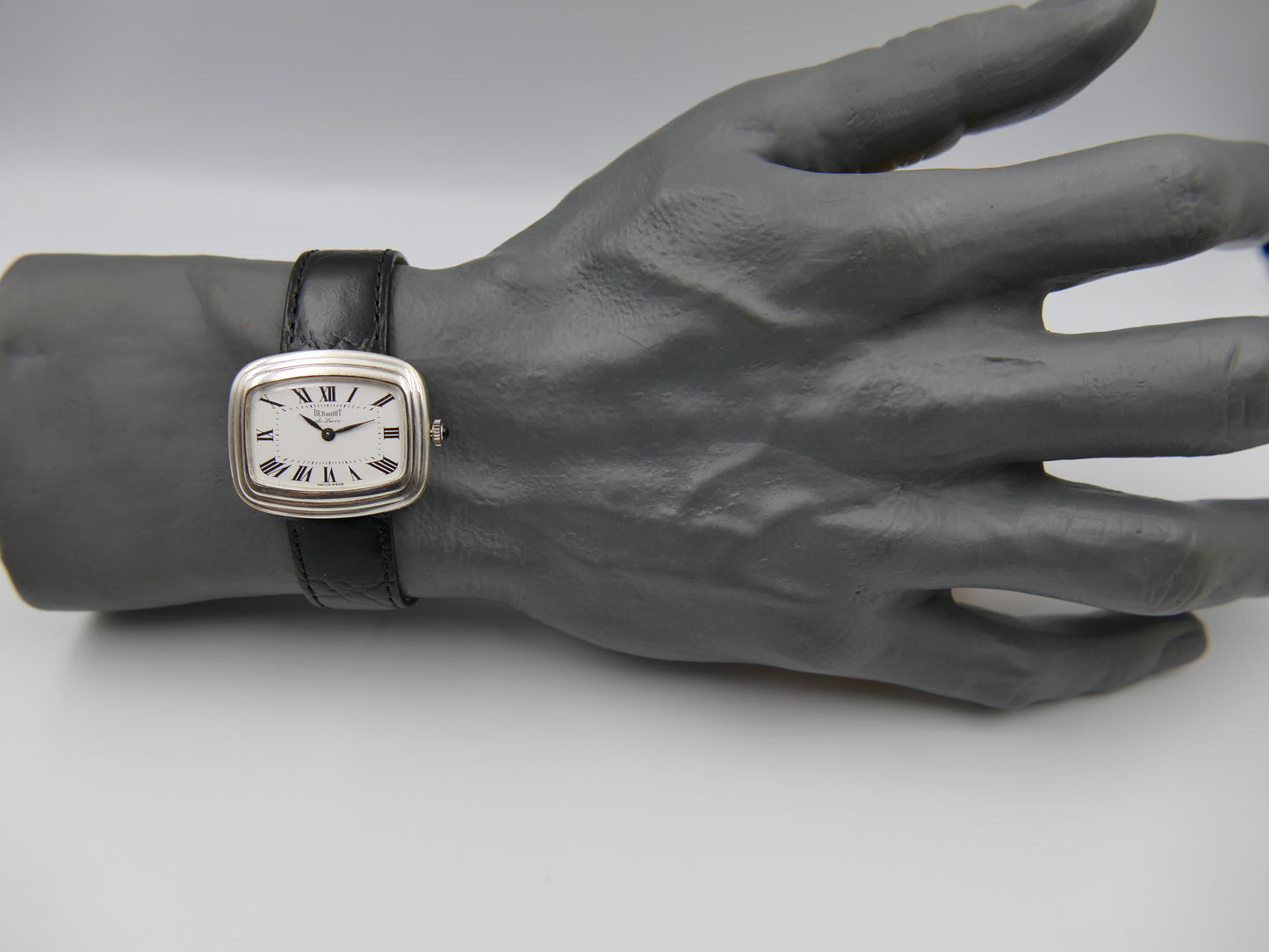 70s vintage watch mens Dermont de luxe hand wind ETA 2512 silver 0.800 serviced