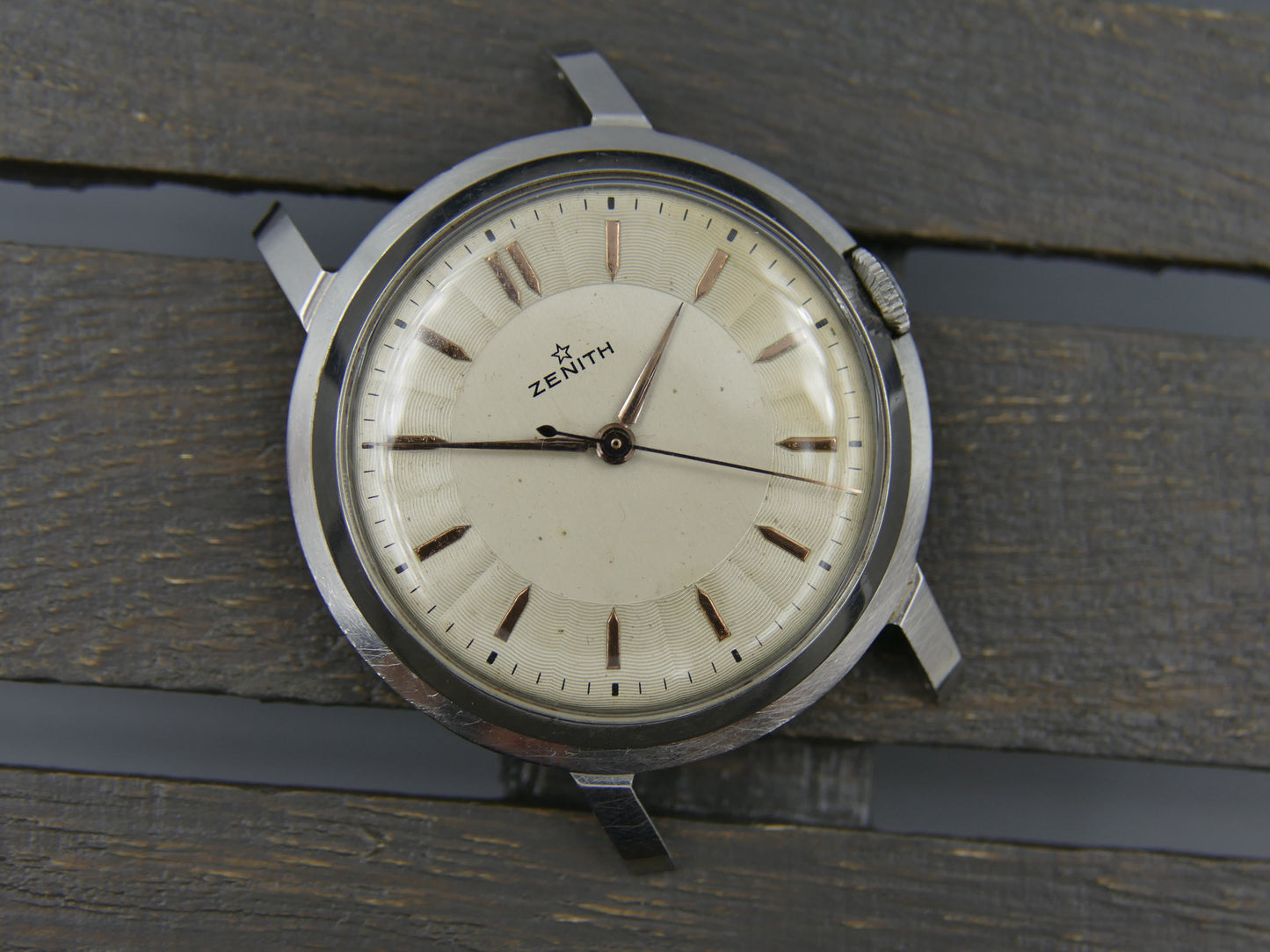 50s vintage watch mens Zenith hand wind  cal. 106-50-5 steel