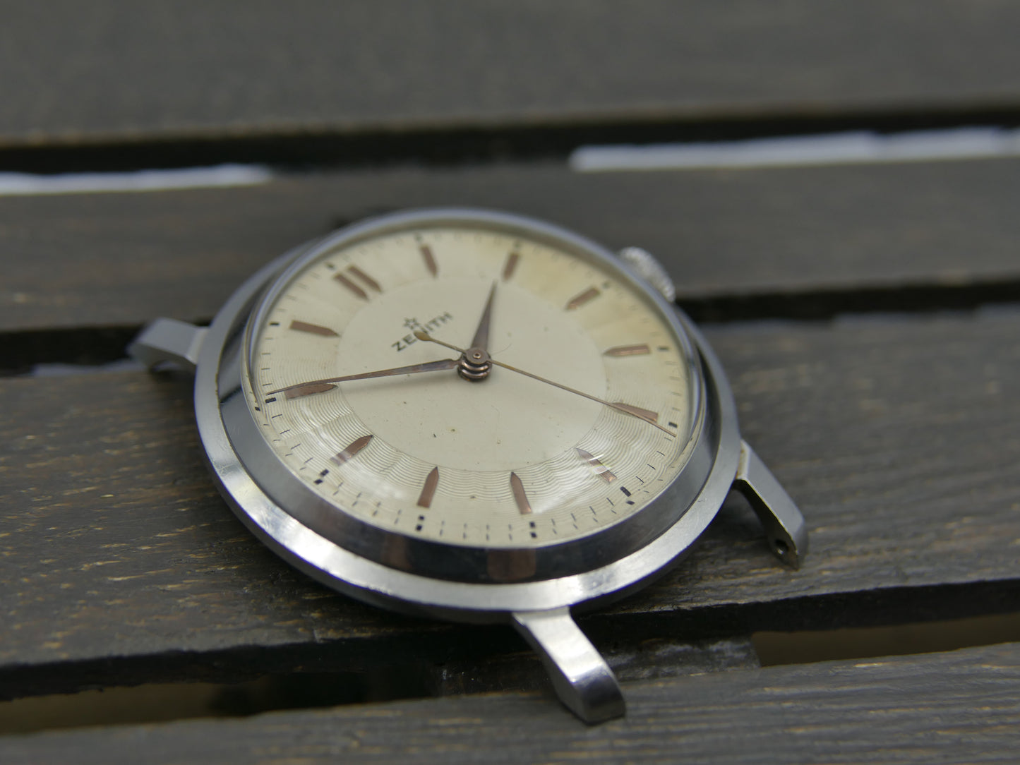 50s vintage watch mens Zenith hand wind  cal. 106-50-5 steel