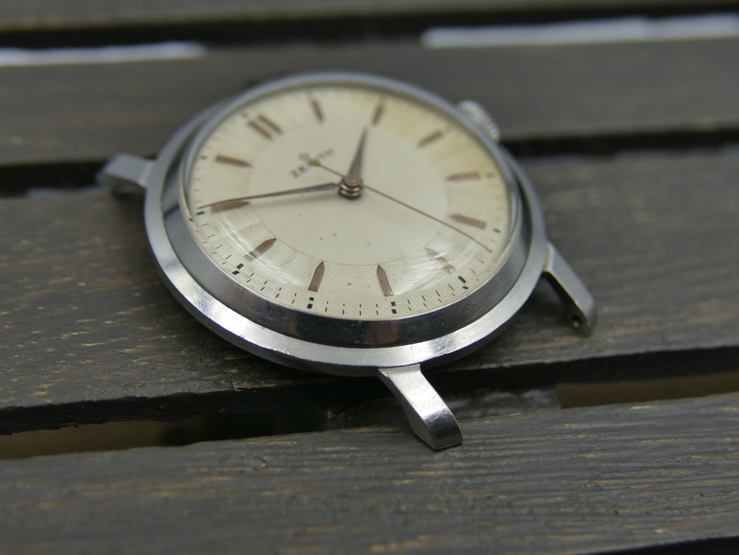 50s vintage watch mens Zenith hand wind  cal. 106-50-5 steel