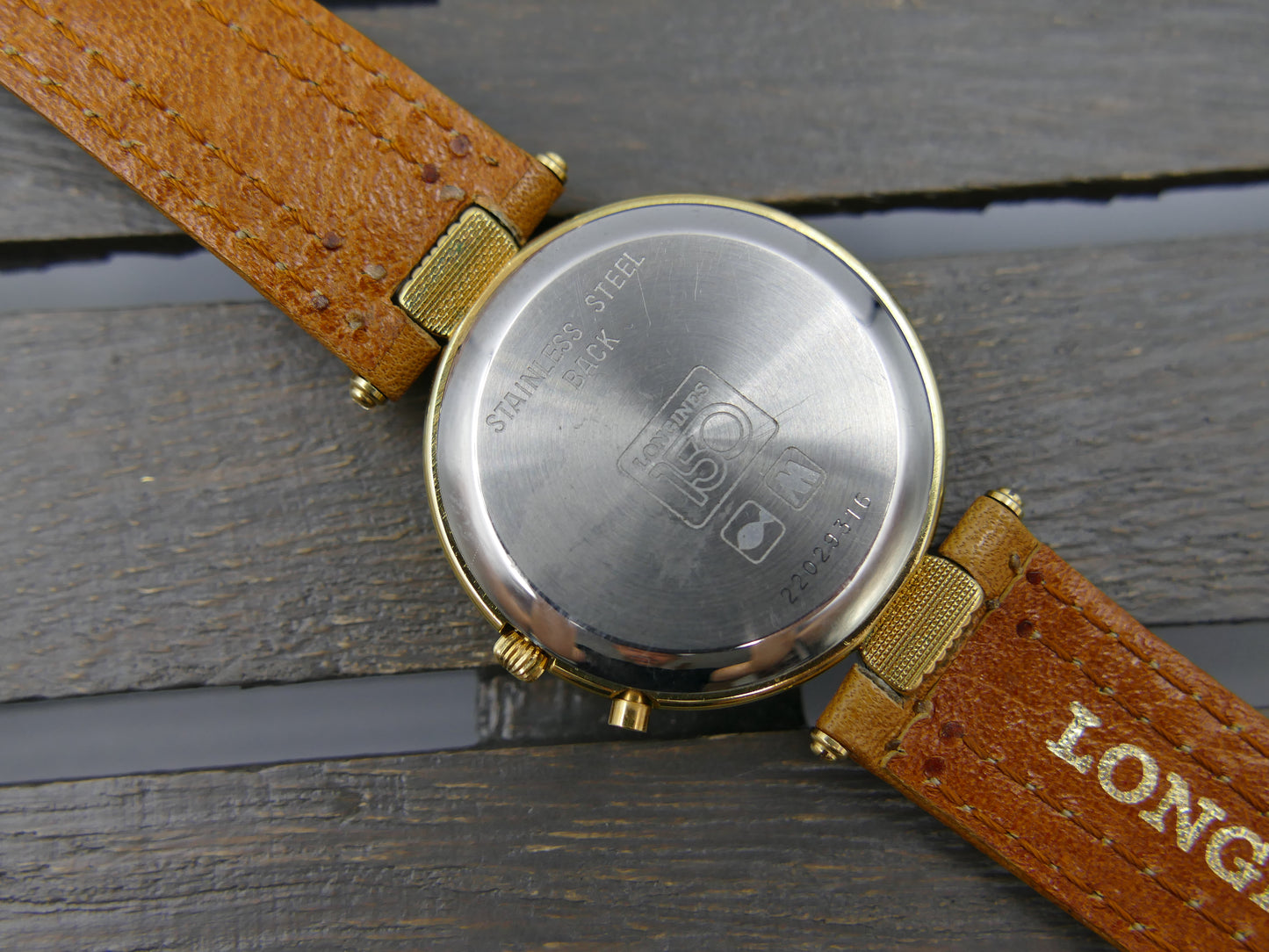80s vintage watch mens Longines 150th Anniversary edition quartz chronograph monopusher mint