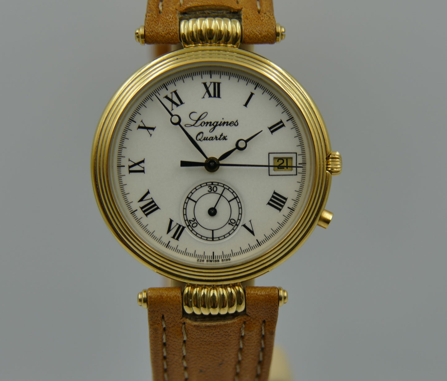 80s vintage watch mens Longines 150th Anniversary edition quartz chronograph monopusher mint